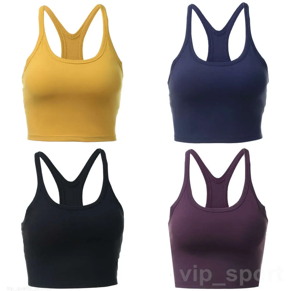 Lu Align Lu Womens Bodybuilding Yogas Bras Cross Back Jogging Tops Breathable Fitness Yoga Vest Shockproof With Removable Underwear Lady Jogging Tight