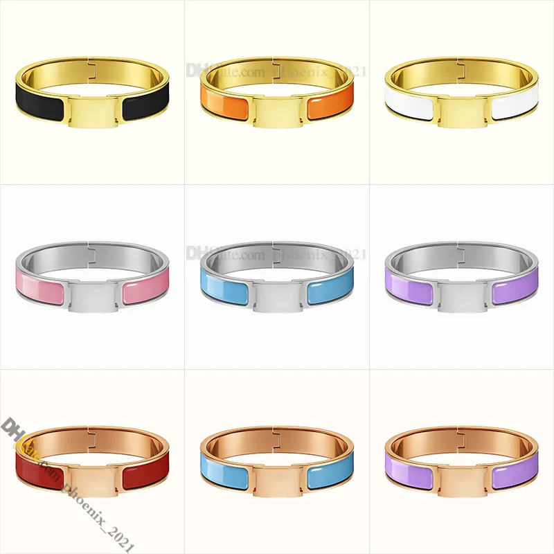 Designer armband smyckesdesigner för kvinnor klassisk charm Bangle Titanium Steel Emamel Gold-Plated Never Fading Nonallergic, Gold/Silver/Rose, Store/21621802