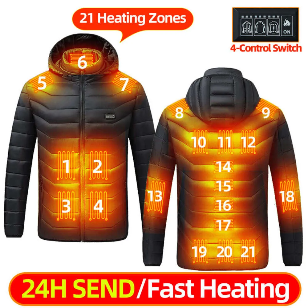 Kurtki dla mężczyzn i kobiet USB Electric Heated Bluie Winter Heating Ubranie Ogrzewanie Ogrzewanie Łatku Łowić ładowanie