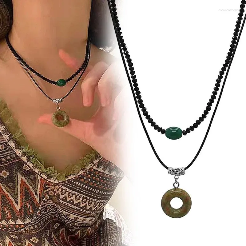 Colliers pendentif perles boucle de paix chaînes en métal ensemble ras du cou Vintage pour femmes robe de soirée à la mode dame bijoux accessoires