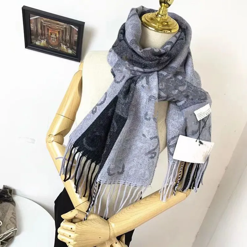 Designer-Schal, modischer Damen-Kaschmirschal, luxuriöser Schal, dicker Schal für Damen, Winter, lange Wraps, Hijab mit Quaste, Bufanda Le Foulard, weicher Schal, weich zum Tragen von Geschenken