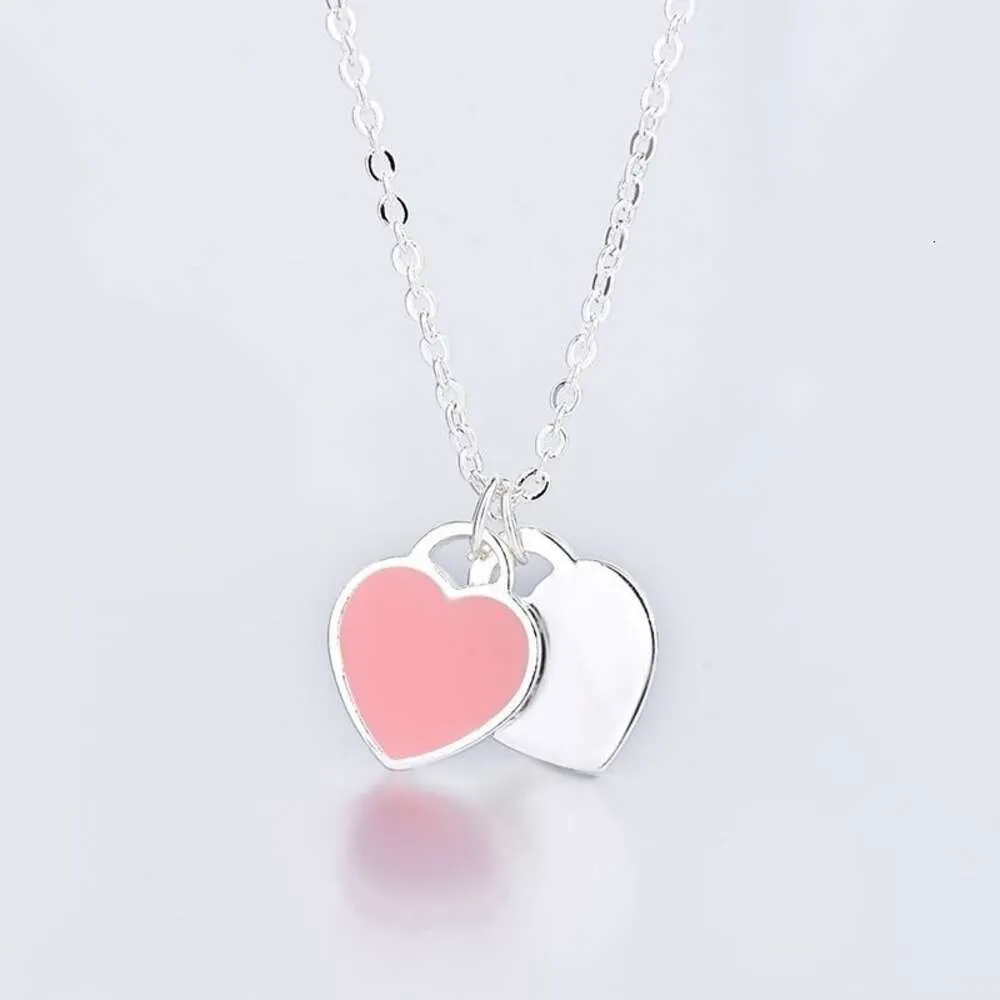 Tiffanylris Opular S sier Blue Necklace Light Peach Peach Peach Hearthear