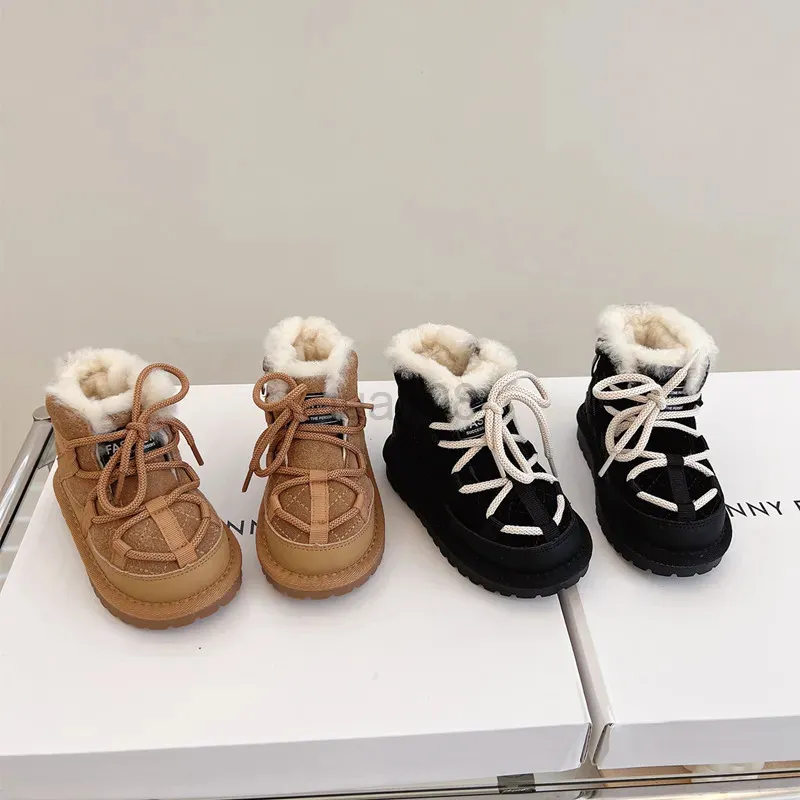 Boots Children's shoes 2023 winter new baby thick warm snow boots Boys and girls shoulder strap boots 1-3 years old 231027