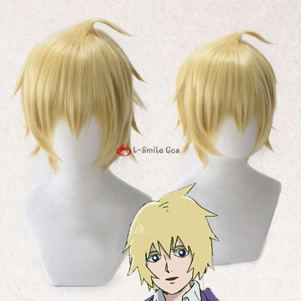 Catsuit Costumes Mob Psycho 100 Teruki Hanazawa Krótka złote blond oporne na ciepło Syntetyczne włosy kobiety Kobiety peruki cosplay + czapka peruka