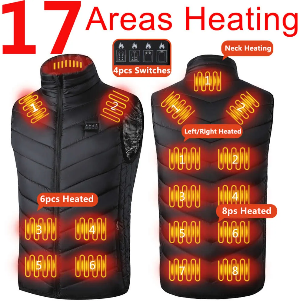 Gebieden Heren Dames Elektrische verwarming USB Vest Bodywarmer Verwarmd donsjack Winter