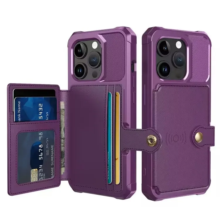 Étui portefeuille en cuir résistant aux chocs avec porte-cartes magnétique, pour iPhone 15 Pro Max 14 Plus 13 12 11 XR XS X