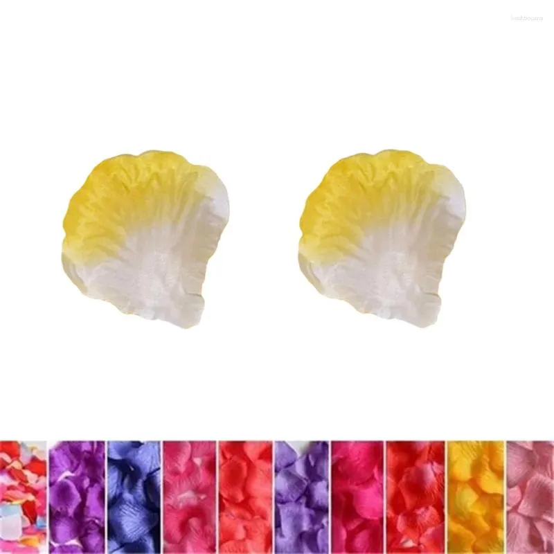 Dekorativa blommor 500st Artificial Silk Flower Petals For Wedding Party Bridal Events Decoration (Yellow and White)