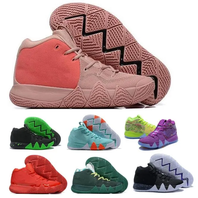 Kyrie 4 Basketbalschoenen voor heren 4s Confetti Red Carpet Halloween Bhm Equality Lichtgrijs 2023 Man Trainer Sneaker Maat 7 - 12