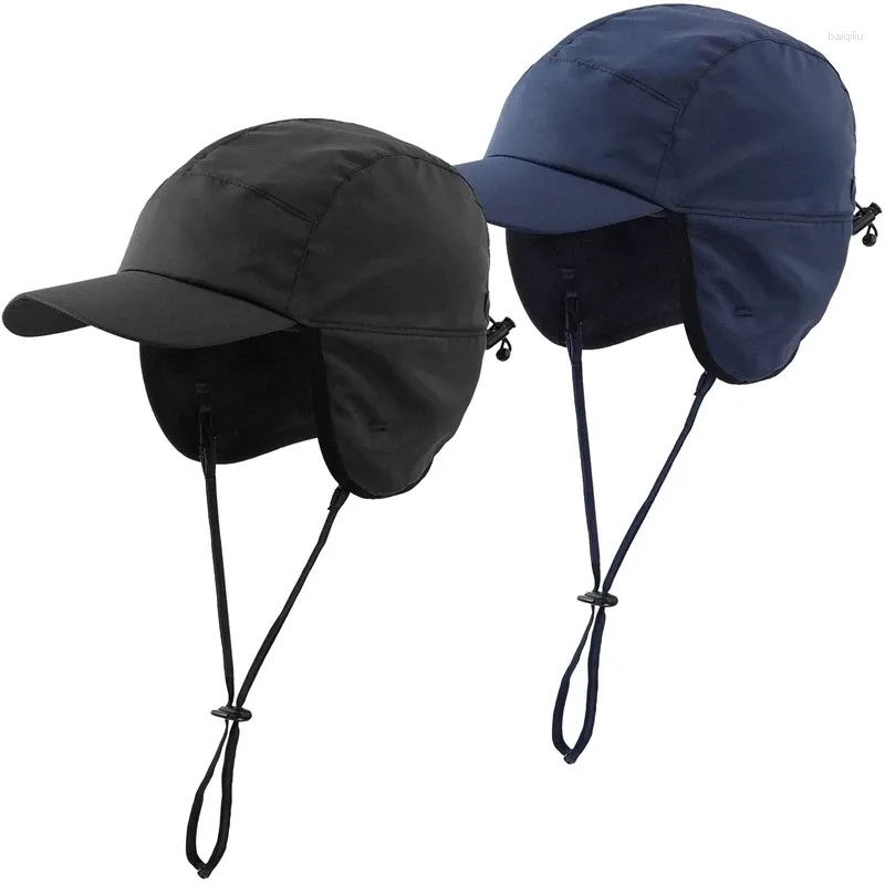 Cycling Caps 2 Pack Winter Men Hat Waterproof Earflaps Baseball Cap Hunting  Ski Windproof