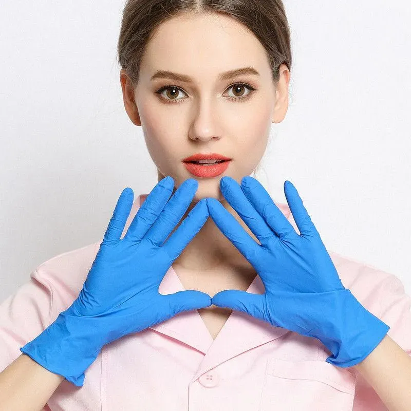 Lateksowe rękawiczki nitrylowe 100pcs Nie sterylne wielofunkcyjne domowe czyszczenie gumowe rękawiczki do służby gastronomicznej