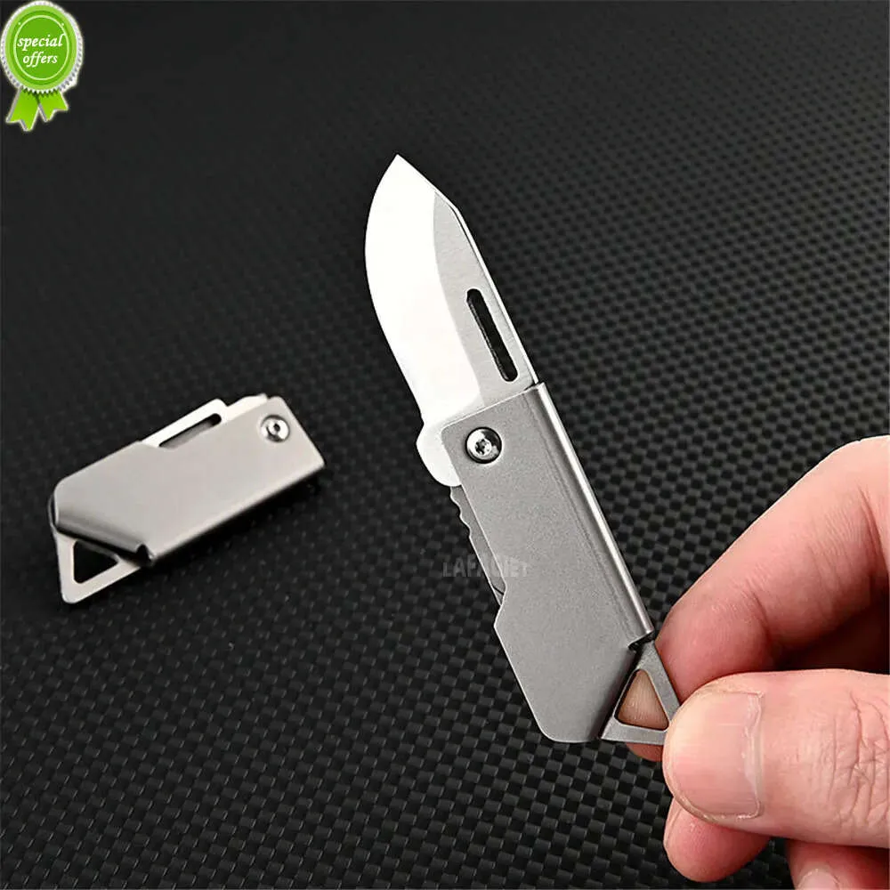 Mini coltello pieghevole in acciaio inossidabile coltello affilato disimballaggio Express piccolo coltello portachiavi ciondolo utensili manuali coltello da esterno portatile