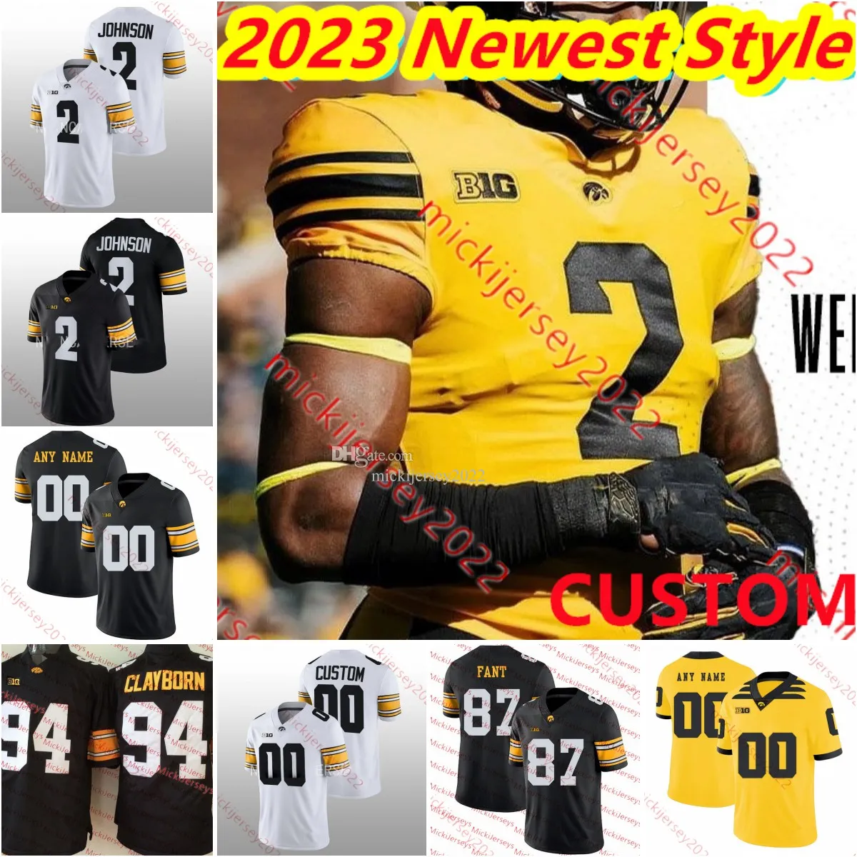 Alex Karras Iowa Hawkeyes Jersey Andre Tippett Ben Niemann Chuck Long Larry Station Tristan Wirfs Noah Fant Greg Mabin Custom Cousted Mens Football Iowa Jerseys