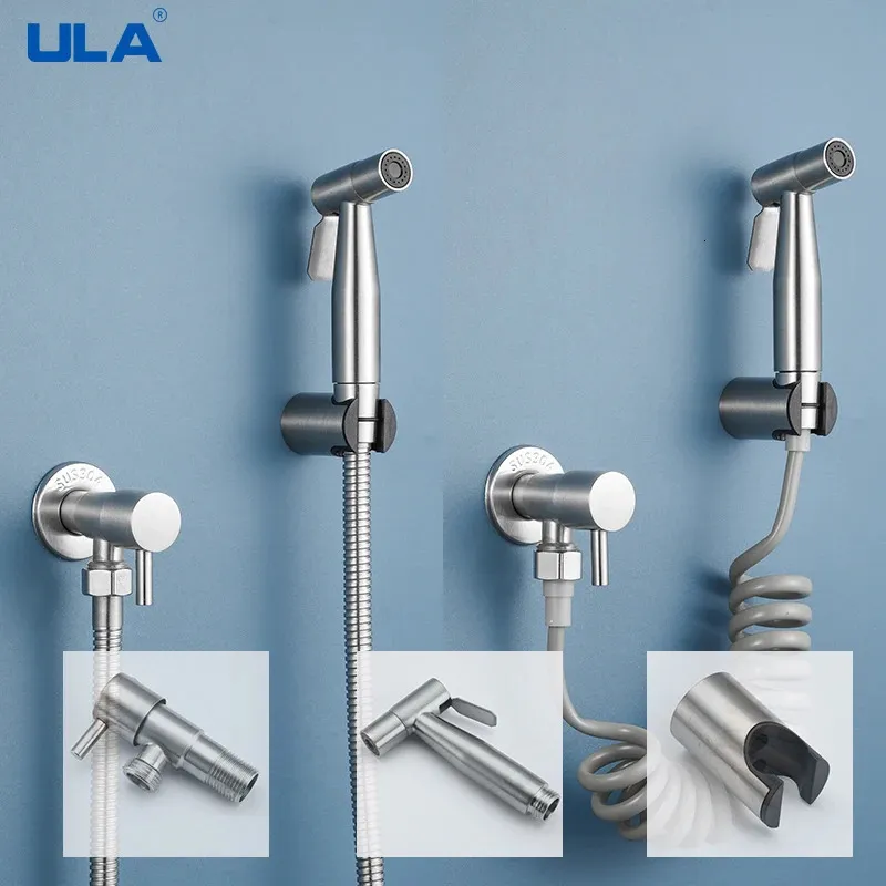 Badzubehör-Set ULA, gebürsteter Bidet-Wasserhahn, Edelstahl, Handbrause, Toilette, einzelner Kaltwasserhahn 231026