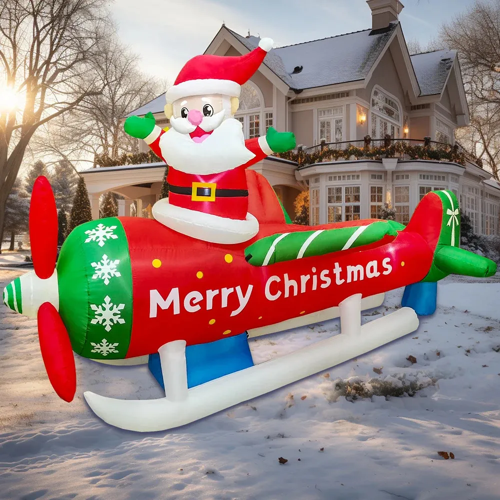 Inne imprezy imprezowe zapasy choinki Święty Mikołaj Arch Arch Home Outdoor nadmuchiwana dekoracja Xmas łosie ściągające sanie ogród z LED 231027
