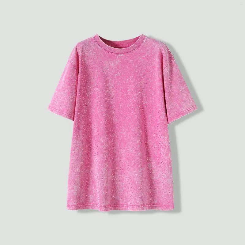 Damen-T-Shirts THEMA 21 Damenmode Baumwolle mit Diamant-T-Shirt Kreativität Tops weiblich für den Sommer 2023 im Trend