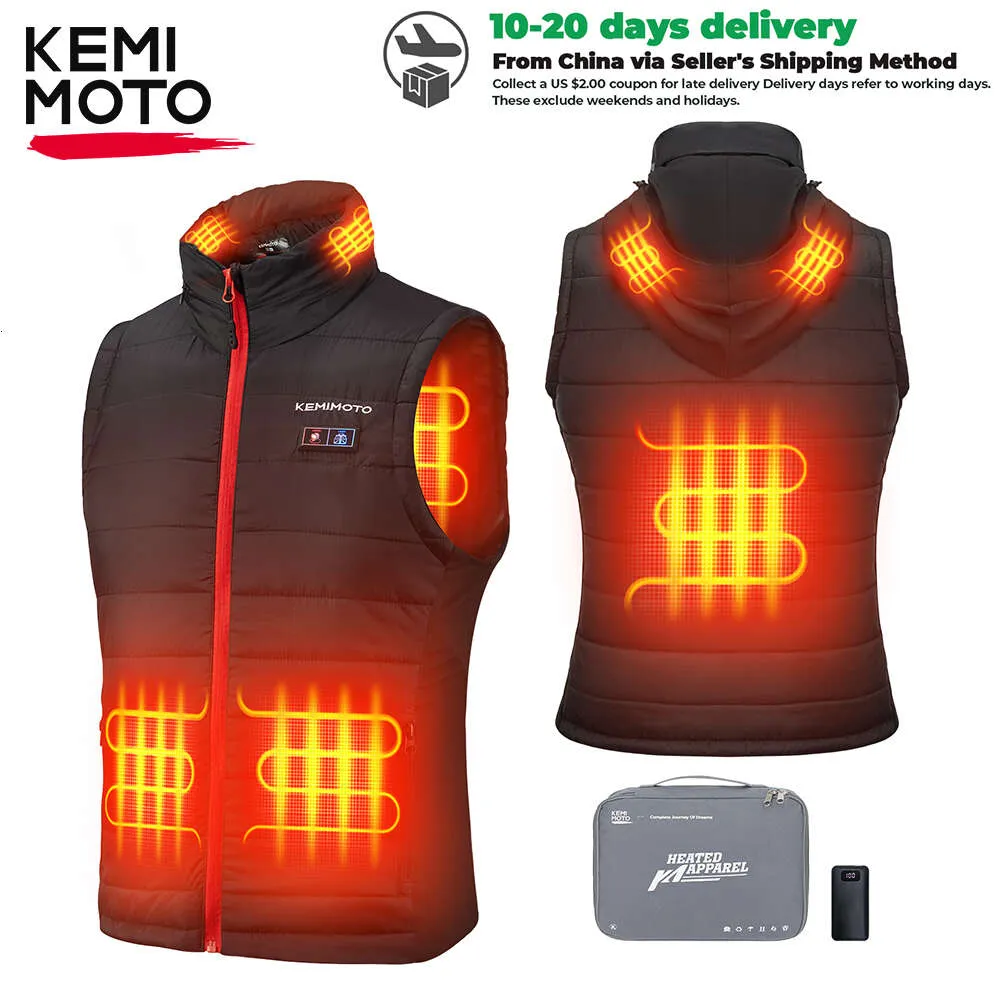 Outdoor USB Infrared Heating Vest Jacket Men Women Winter Electric Thermal Clothing Waistcoat For Sports Hiking With Hat