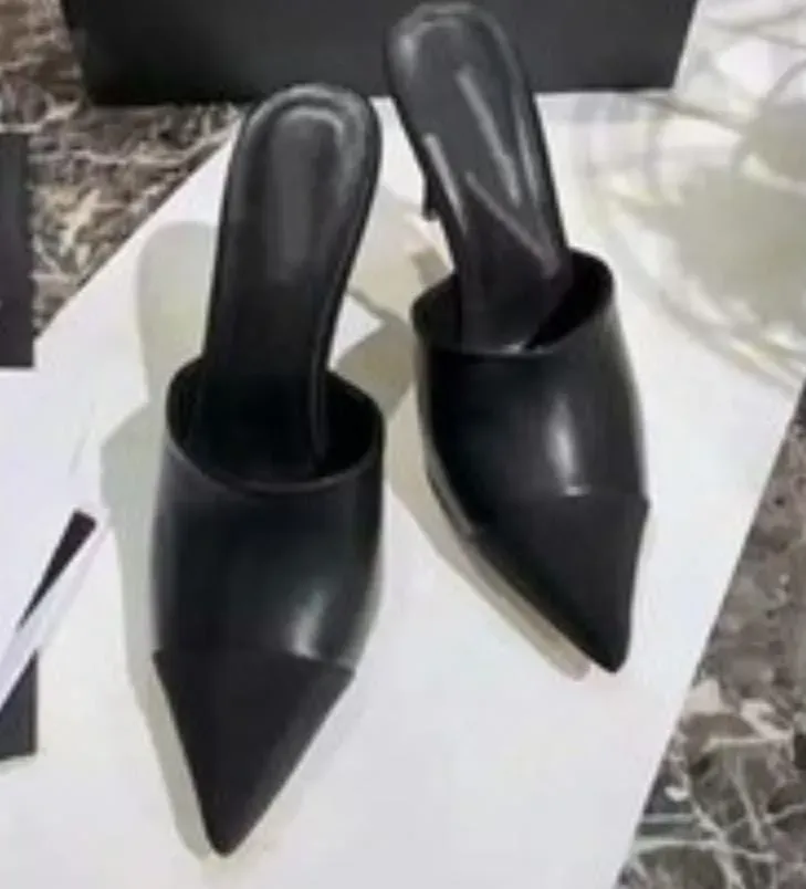 Avrupa moda eğlence ayakkabı kadınlar yüksek topuklu kız tasarımcı ayakkabı inci yaz sandalet seksi terlik deri 8cm