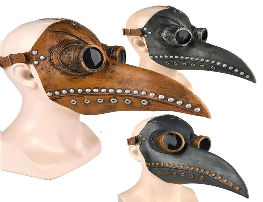 Roliga medeltida steampunk pest doktor fågelmask latex punk cosplay masker näbb vuxna halloween evenemang rekvisita för man mordas 433437485