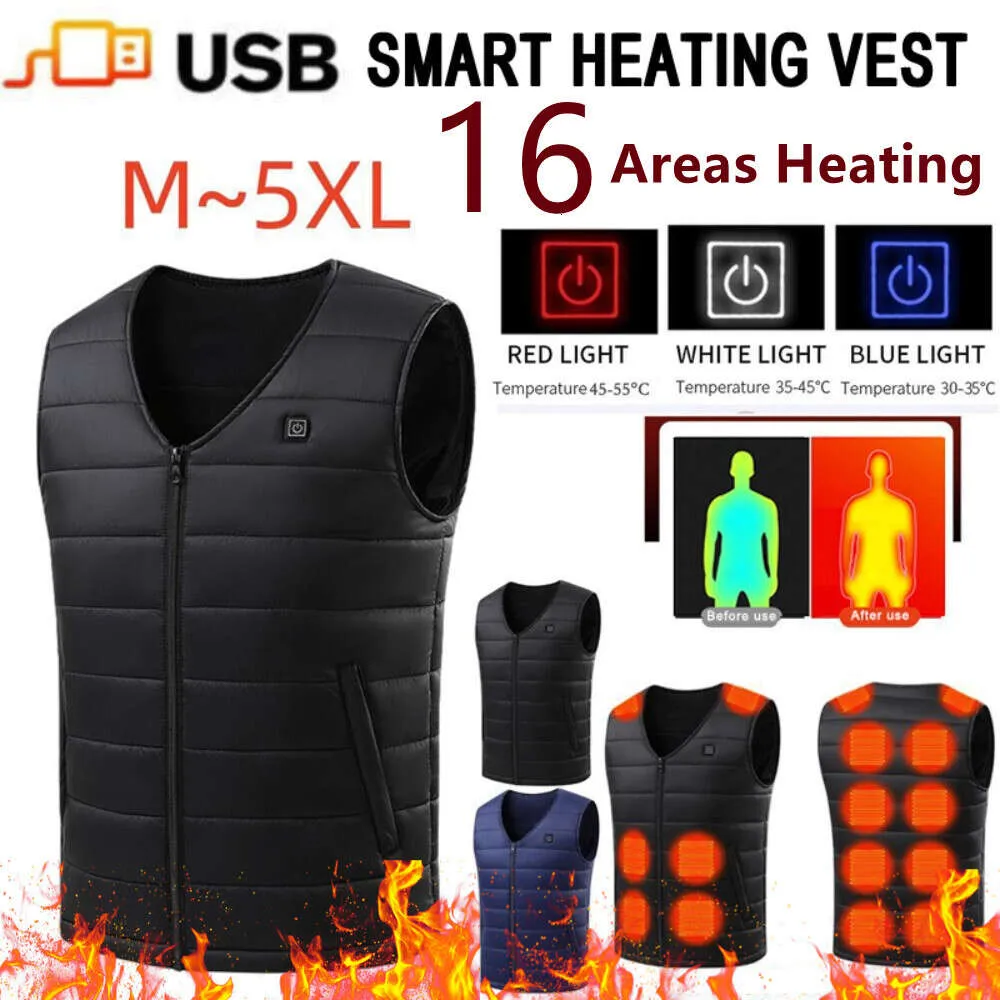 Gebieden V-hals Herfst Winter Smart Verwarming Vest Vrouwen Outdoor Flexibele Thermische Kleding Heren S Warm Verwarmde Jas