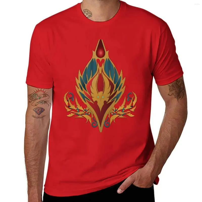 Men's Polos Blood Elf Crest T-Shirt Blouse Korean Fashion Heavyweight T Shirts Clothing