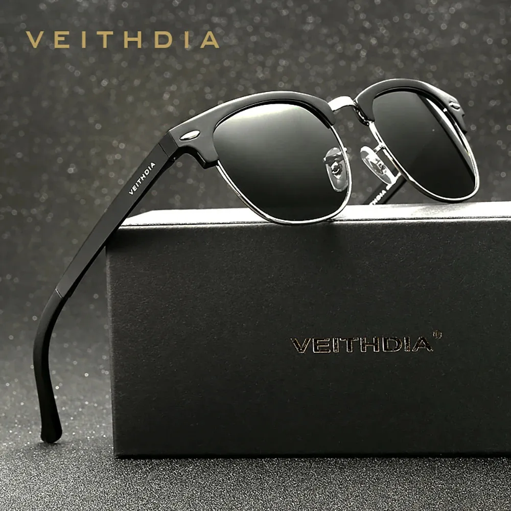 Solglasögon ramar Veithdia Retro unisex aluminium UV400 män polariserade vintage glasögon utomhusdrivande kvinnor solglasögon för hane 6690 231026