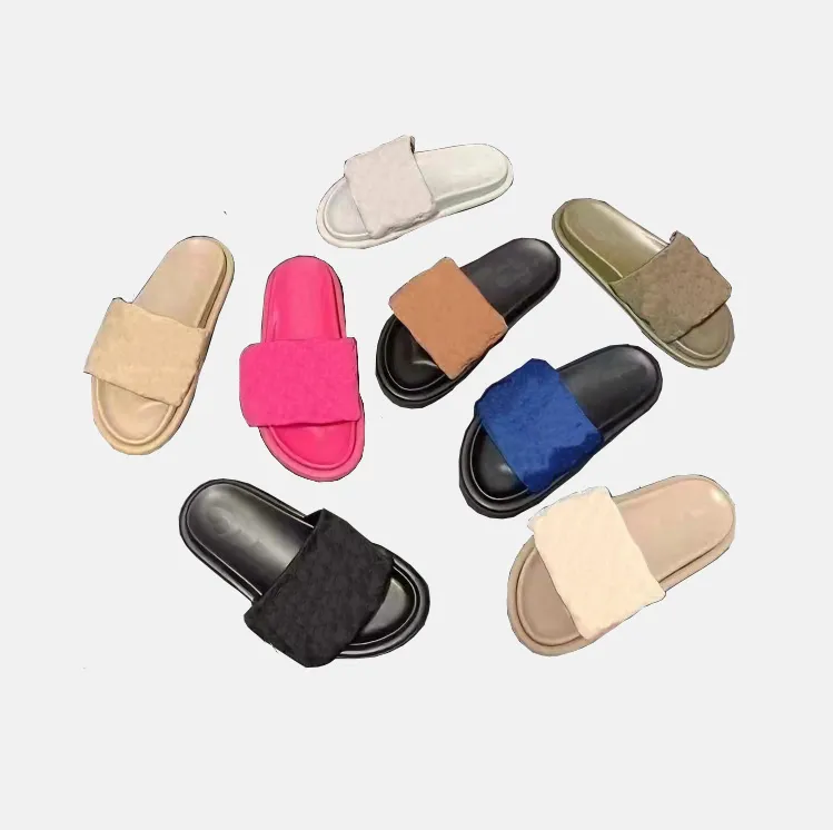 Slipper Sandals الفاخرة شريحة Slipser Damen Multi Color Classic Colors