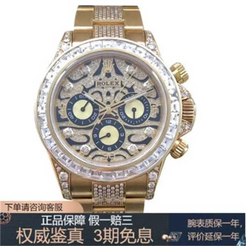 Rolaxs Orologio svizzero con diamanti Funzione meccanica automatica Orologi Impermeabile Cosmic Design Ditona 116528 Aggiornato 116588 Meccanico automatico Retro in oro D WN-DM8L