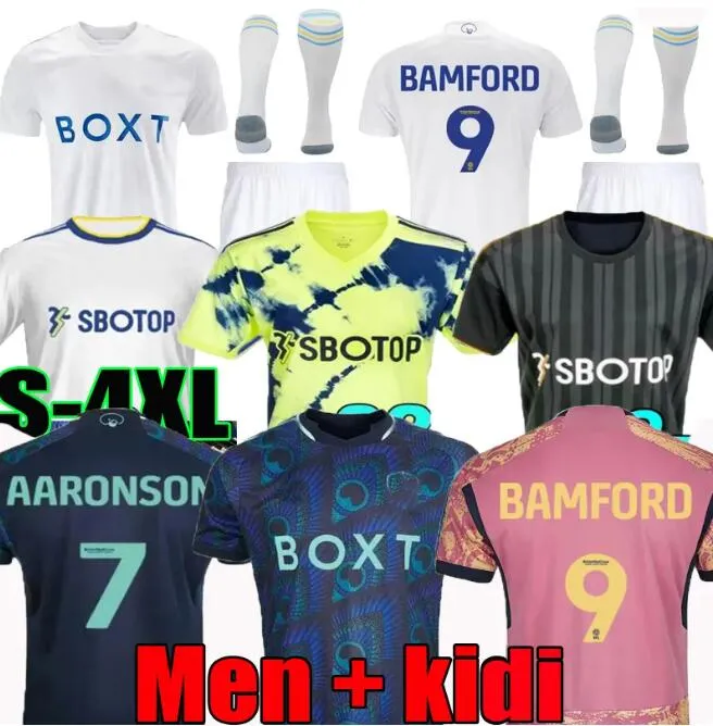 S-2xl 2023 2024 Novo estilo LeeDs UnitedS Bamford Llorente camisas de futebol 23 24 Adams Aaronson HARRISON Llorente Sinis terra JAMES kit homens crianças casa fora camisa de futebol