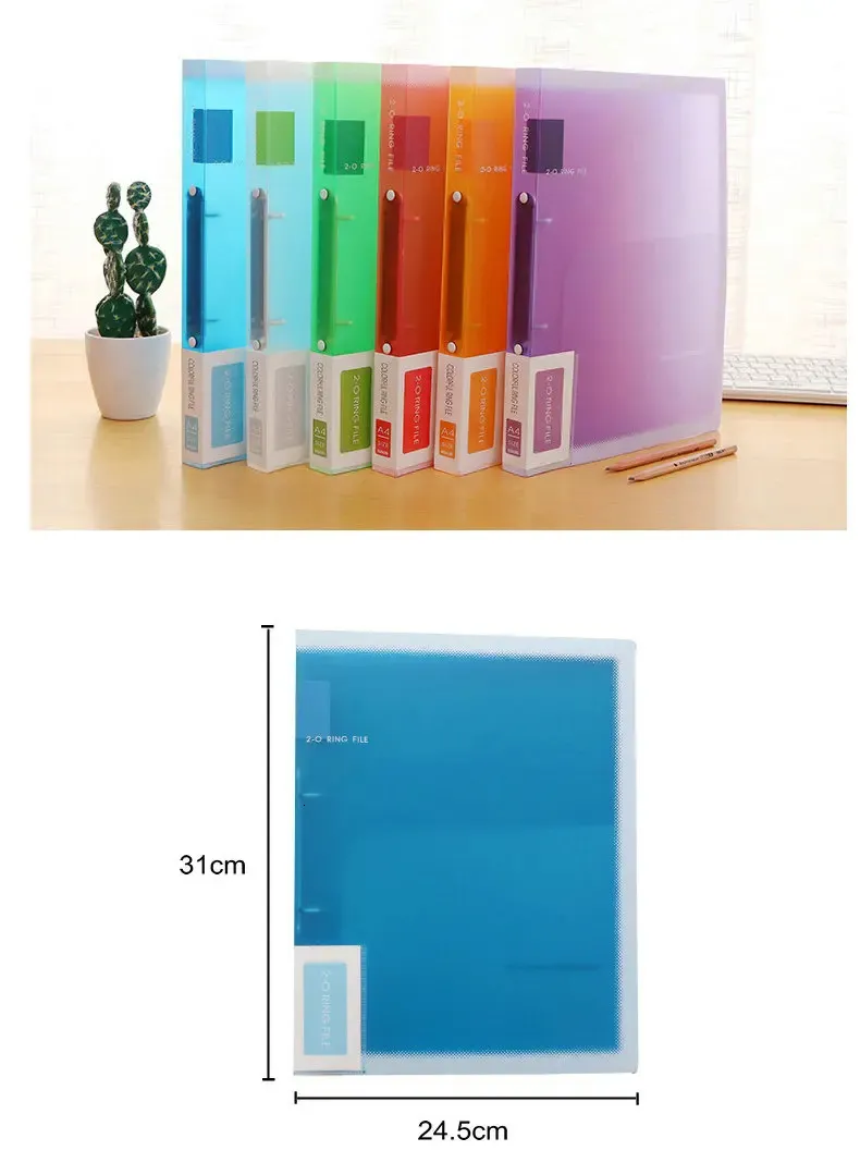 Fashionable 3-Ring book binder File Folder with Clear