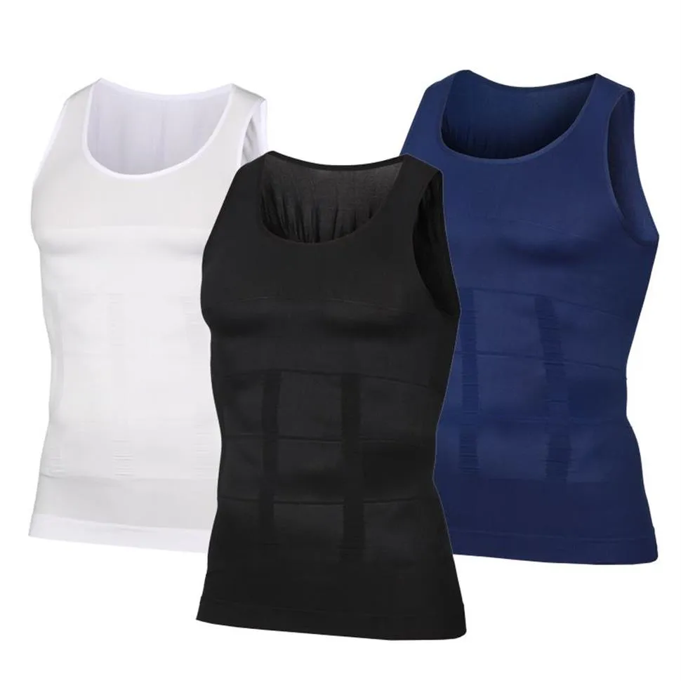 New Men Body Shapers Fitness Elastic Beauty Abdomen Tight Fitting Sleeveless Shirt Tank Tops Slimming Boobs Shaping Vest 201009249z