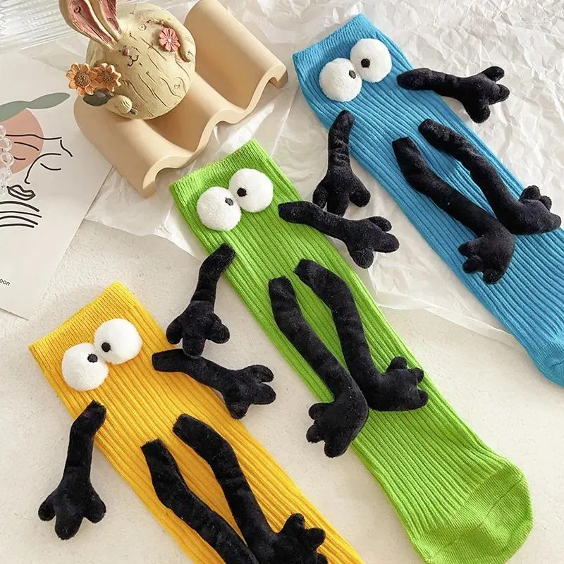 Women Socks Colorful Dopamine Eyes Cartoon Doll Adult Parent-child Children's Cute Baby Mid Leg Christmas Gift