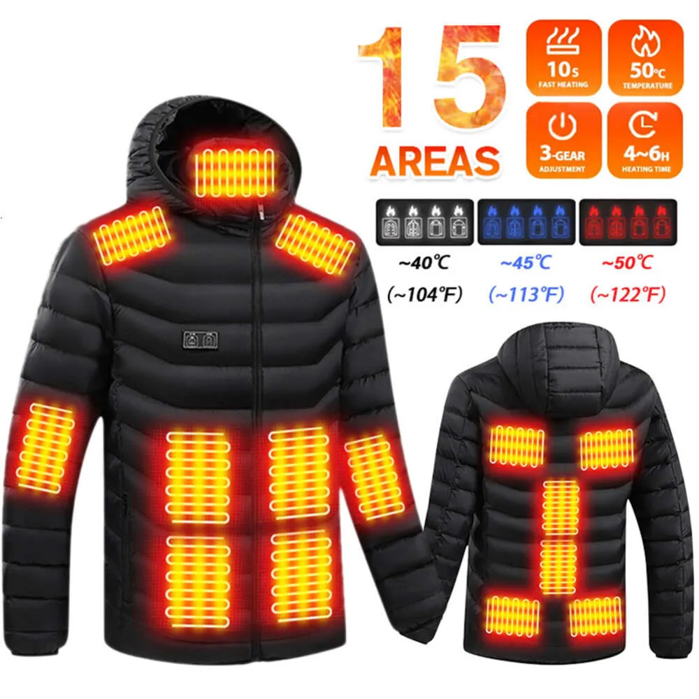 Gilet chauffant électrique d'hiver pour hommes, zones infrarouges USB, gilet pour sport, randonnée, veste chauffante