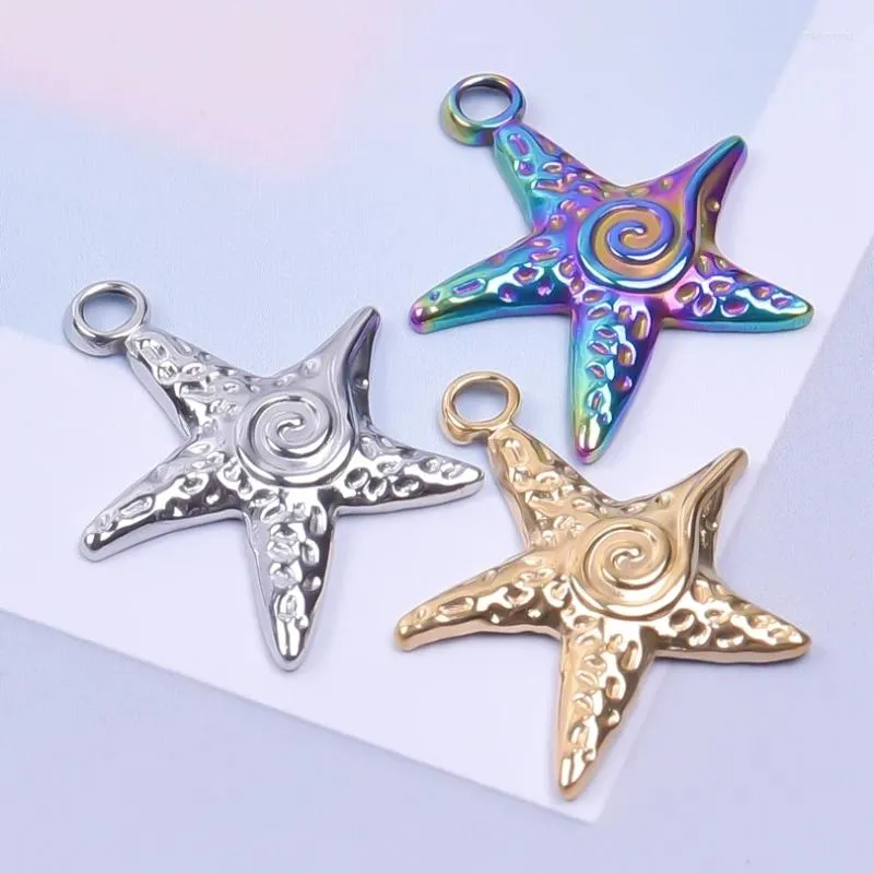 Pendentif Colliers Ne se fanent jamais Charms en acier inoxydable Couleur Or Mignon Starfish Mode Bijoux DIY Faire des boucles d'oreilles Collier Femmes Fournitures