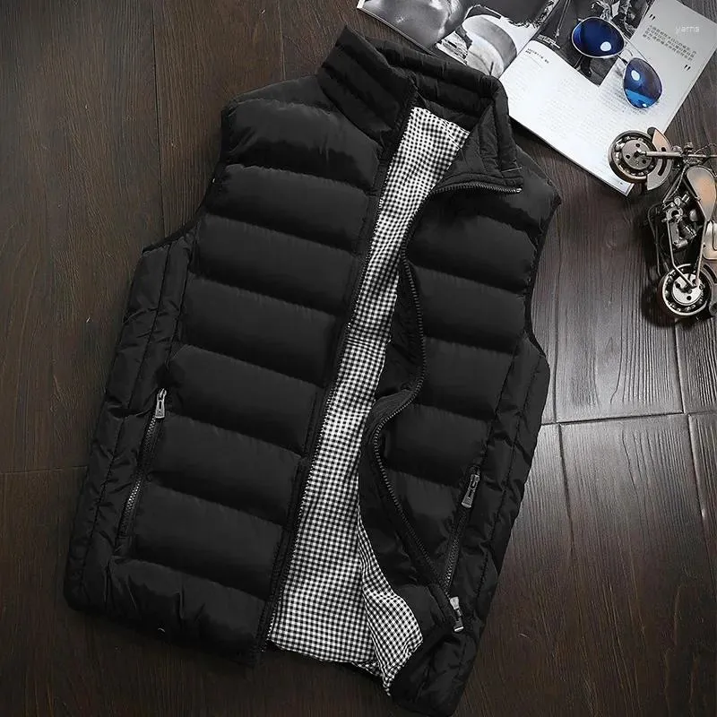 Gilets pour hommes hiver gilet décontracté hommes gilet veste automne chaud sans manches hommes grande taille Homme marque vêtements mâle