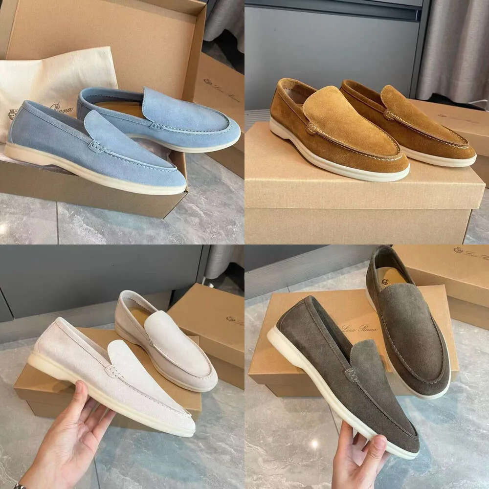 Loro piana casual shoes loafers Mens shoes flat low top LP suede Cow  leather oxfords Moccasins summer walk comfort loafer slip on loafer rubber 