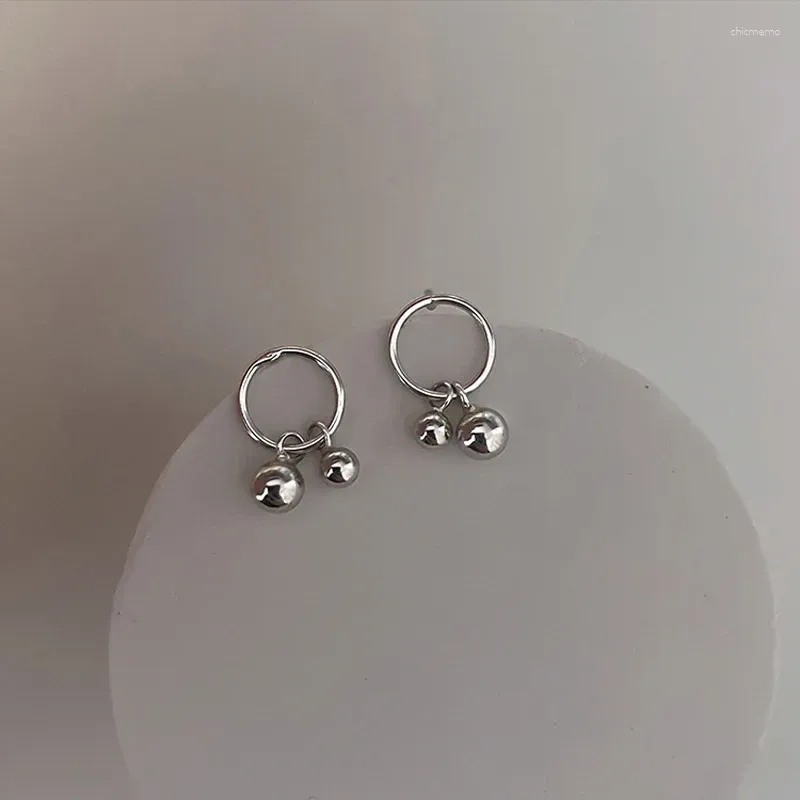 Boucles d'oreilles créoles pour femmes, petites perles mignonnes, goutte de personnalité ronde coréenne Simple, bijoux tendance, cadeau