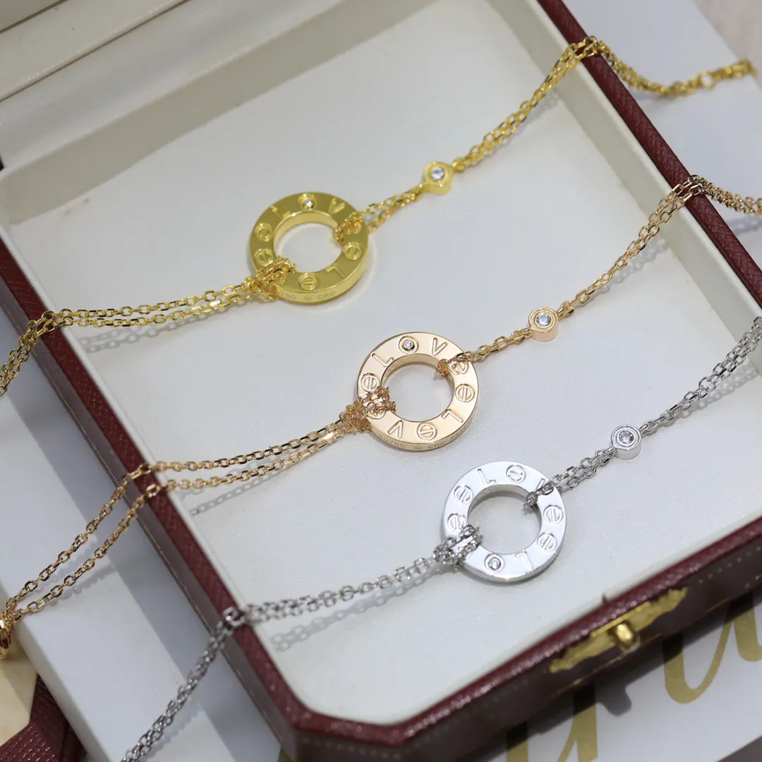 Hoge versie v goud merk vrouw man liefde bedelarmbanden rose goud vergulde diamanten sieraden