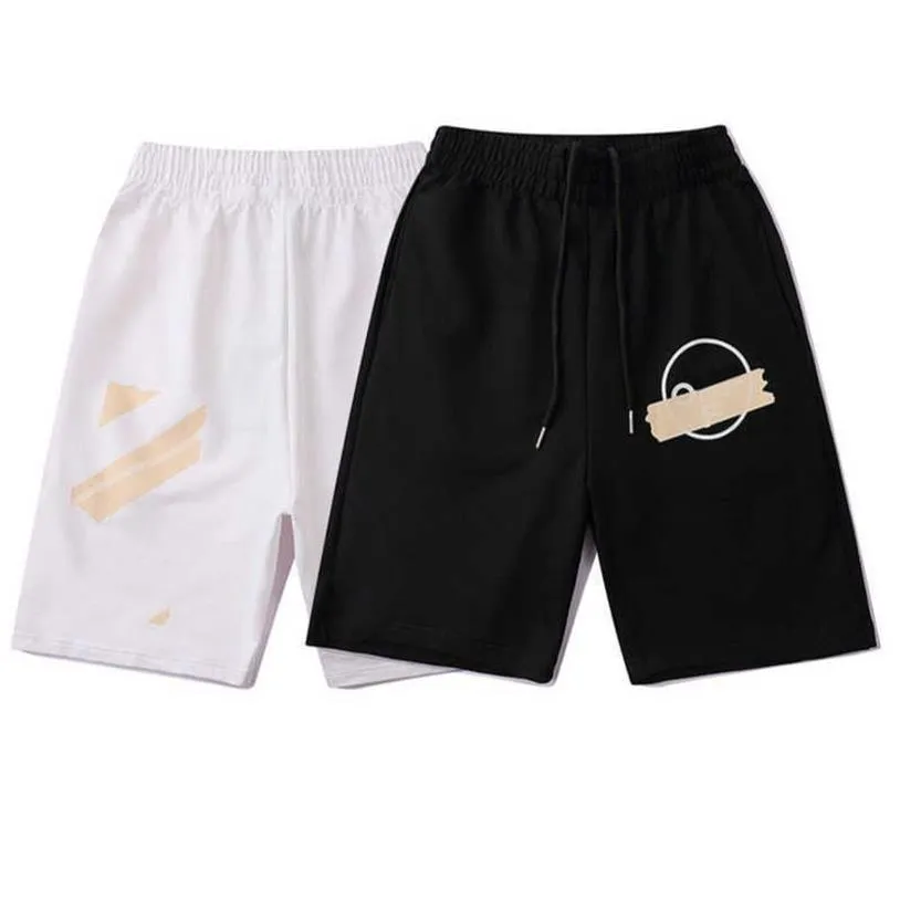 White Fashion Loose Men's Shorts Brand Luxury Summer Designer Casual Sports Pants Arrow Tryckt Reflective Stripe Short Black2409