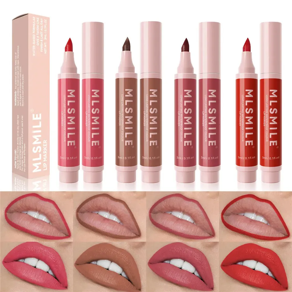 Batom Matte Líquido Antiaderente Copo Veludo Lip Gloss À Prova D 'Água NonFading Liner Sexy Longduração Hidratante Maquiagem 231027