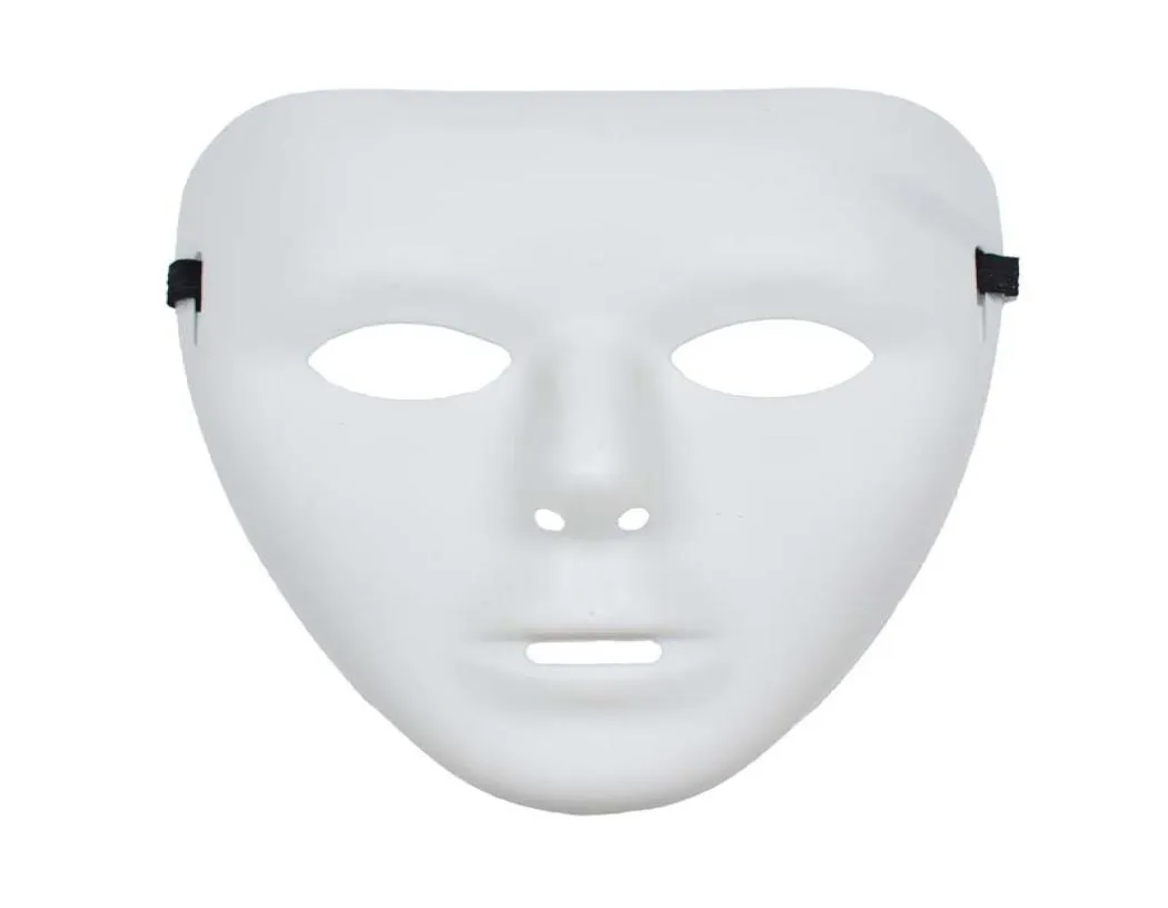 Jabbawockeez Sade Beyaz Yüzü Cadılar Bayramı Masquerade Drama Partisi için Tam Maske Hiphop Hayalet Dans Performansları Props XBJK21054757047