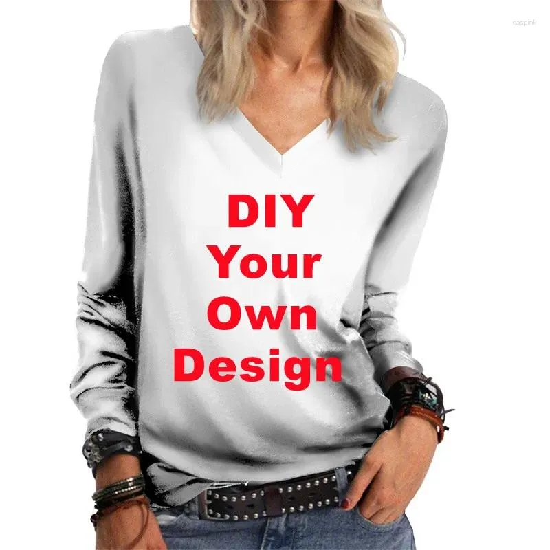Dames Hoodies DIY op maat uw eigen ontwerp Lange mouw O-hals/V-hals Tops Aangepaste 3D-print Merk/Logo/Foto Casual Blouses