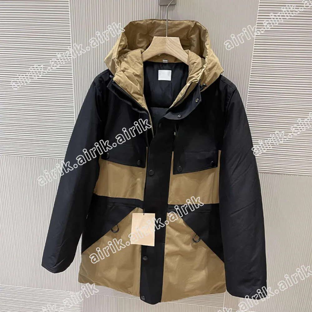 Mens Stylish Cotton Down Jacket With Letter Print, Casual Winter Coat ...