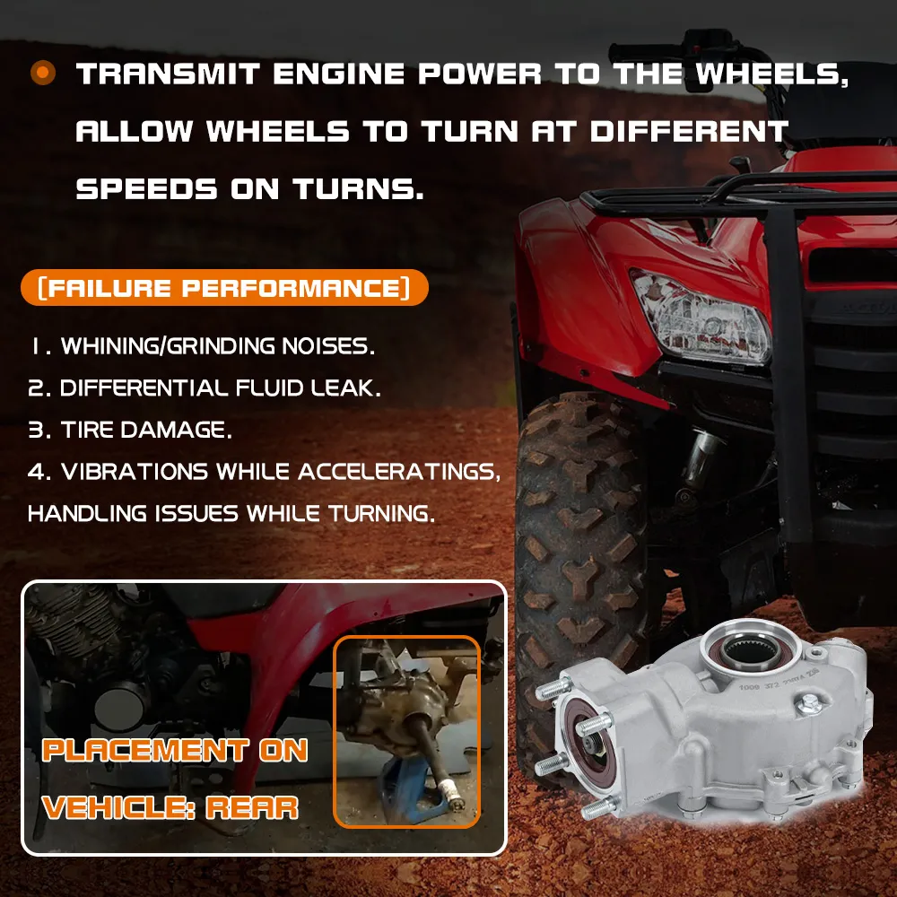 Complete Rear Differential Assembly For Honda TRX300 Fourtrax 2WD/4WD 1988-2000 – Replaces 41300-HM5-A10