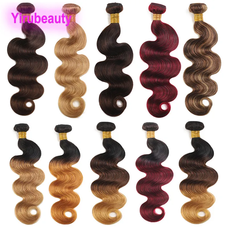 1B/30 1B/27 2# 4# 4# 27# 1B/4/27 P4/27 Body Wave Double Wefts 3 번들 브라질 100% 인간 머리 확장