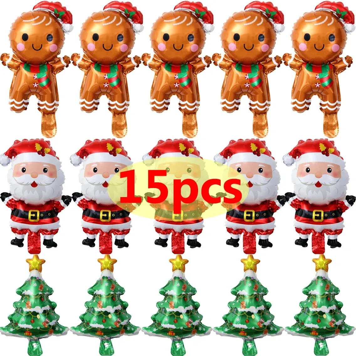 Juldekorationer 1 15st Ballonger Aluminiumfolie Small Balloon Toy Xmas Tree Gingerbread Man Santa Birthday Party Holiday Decoration 231027