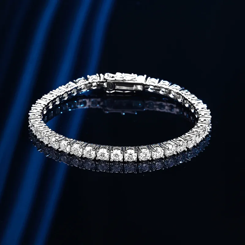 3mm Moissanite -armbandskedjor 18 cm med certifikat