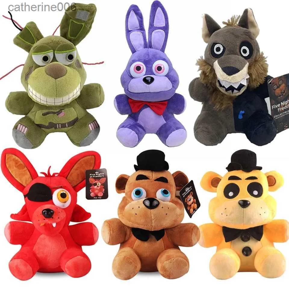 Animais de pelúcia de pelúcia 18 cm fnaf freddy brinquedo de pelúcia animais de pelúcia urso coelho jogo fnaf aniversário brinquedos de natal para criançasl231027