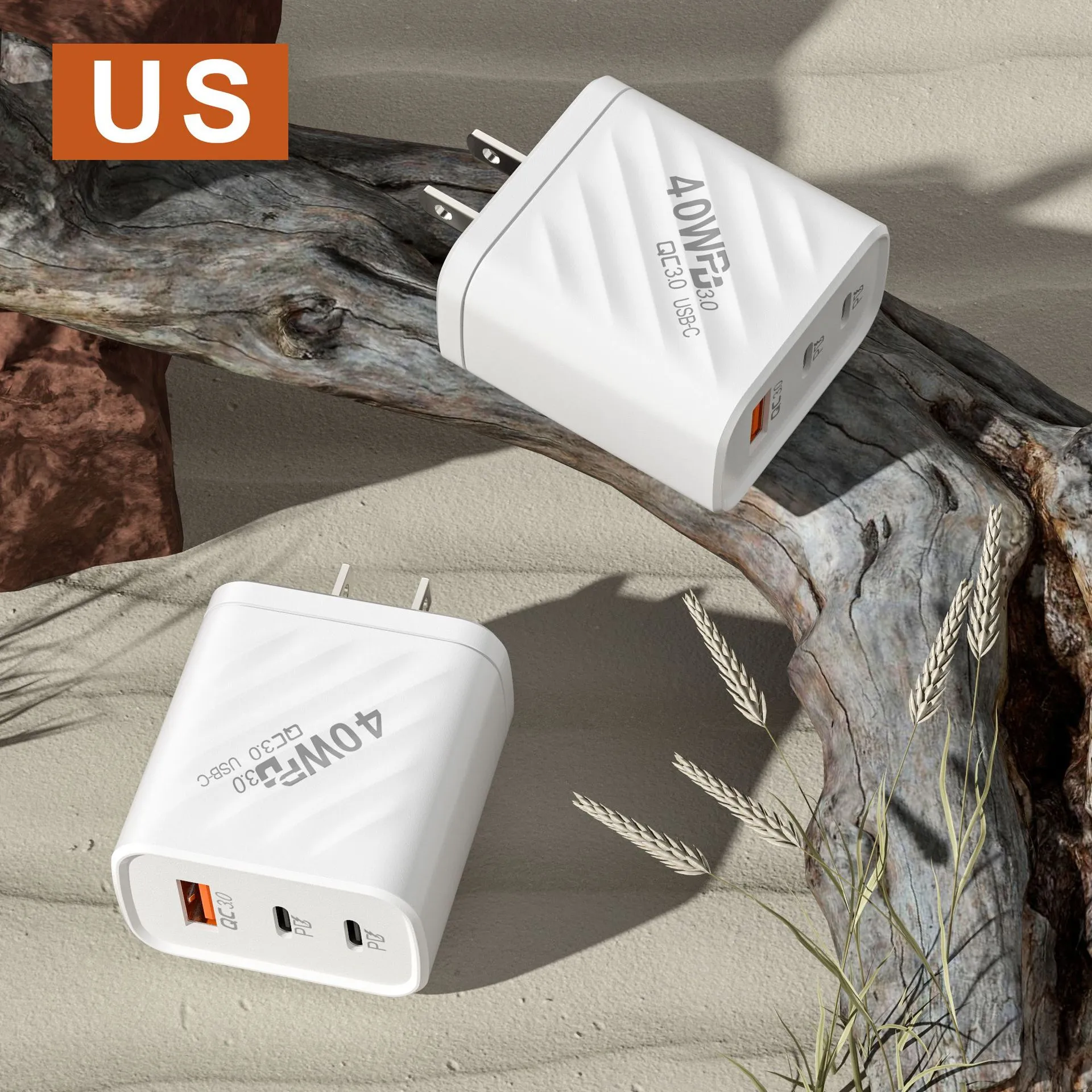 USB PD Ladegerät 40W 3 Ports Typ C Schnelle Lade Power Adapter Universal Für Xiaomi Samsung Huawei Wand telefon Ladegerät