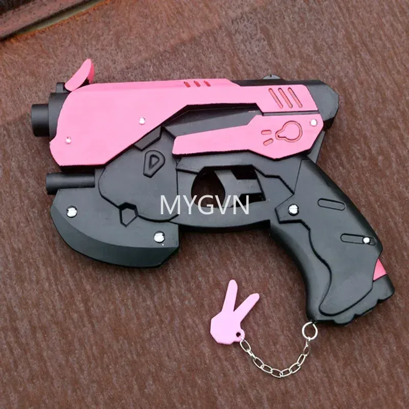 Jogo anjos revólveres brinquedo arma prop 1:1 cosplay segurança plutônio presente brinquedo ao ar livre soldado de borracha rosa dva tracer sem tiro