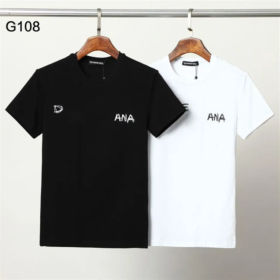 DSQ PHANTOM TURTLE Camiseta de diseñador para hombre Camiseta con estampado de logotipo de moda italiana de Milán Camiseta blanca y negra de verano Hip Hop Streetwear 10237b